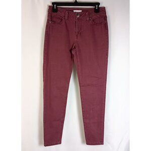 CAbi Skinny Ankle Jeans Bordeaux Burgundy Size 6 Stretch Denim Great Cond